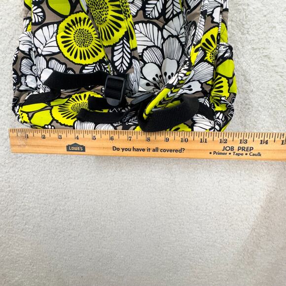 Vera Bradley Backpack Floral Design School Pockets Travel Yellow Neon Weekender - Picture 12 of 16